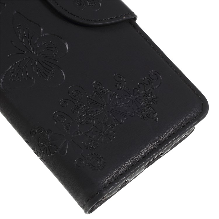 Imprint Butterfly Flower Stand Wallet Leather Case for Huawei P20 Lite / Nova 3e - Black-7