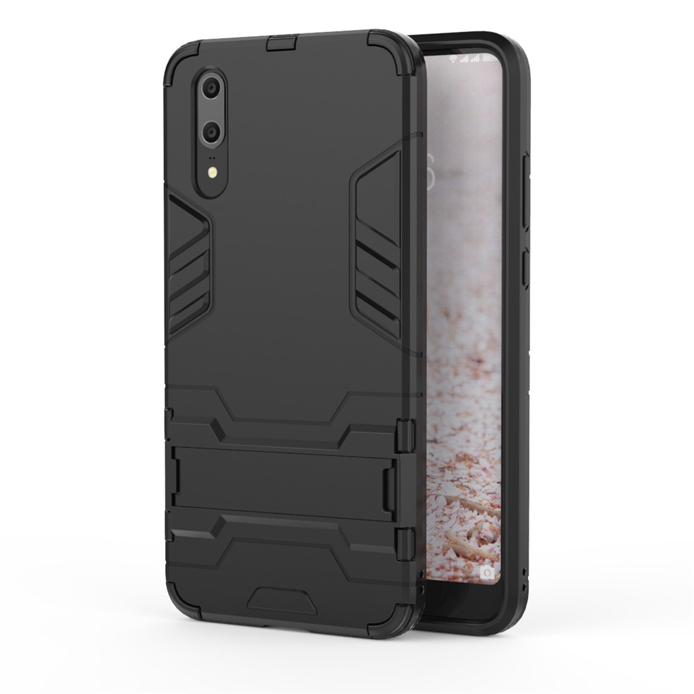 Cool Guard Kickstand Hybrid PC TPU Fall Für Huawei P20 - Schwarz-2