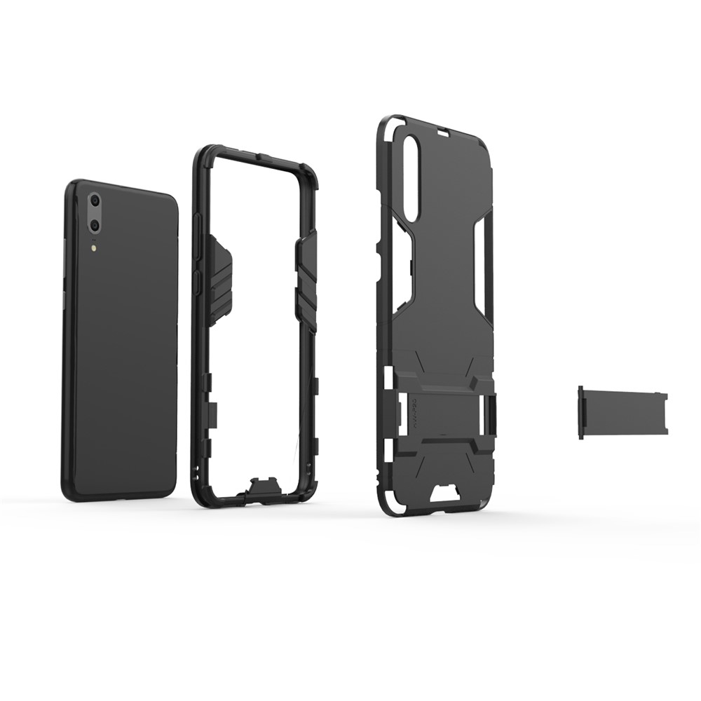 Cool Guard Kickstand Hybrid PC TPU Fall Für Huawei P20 - Schwarz-3
