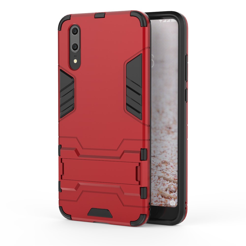 Cool Guard Kickstand Hybrid PC TPU Mobile Cover for Huawei P20 - Red-2