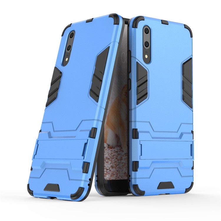 Cool Guard Kickstand Hybrid PC TPU Cell Phone Case for Huawei P20 - Baby Blue-1