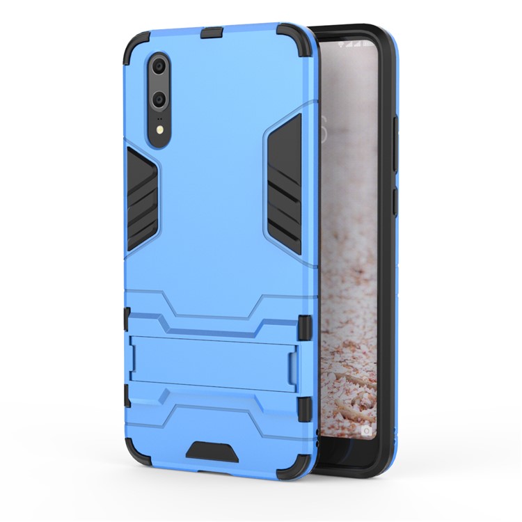 Cool Guard Kickstand Hybrid PC TPU Cell Phone Case for Huawei P20 - Baby Blue-2