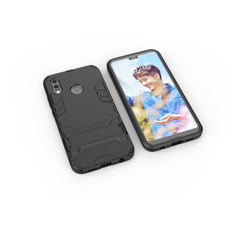 Cool Guard PC TPU Combo Mobile Case Mit Ständer Für Huawei P20 Lite / Nova 3e (China) - Schwarz