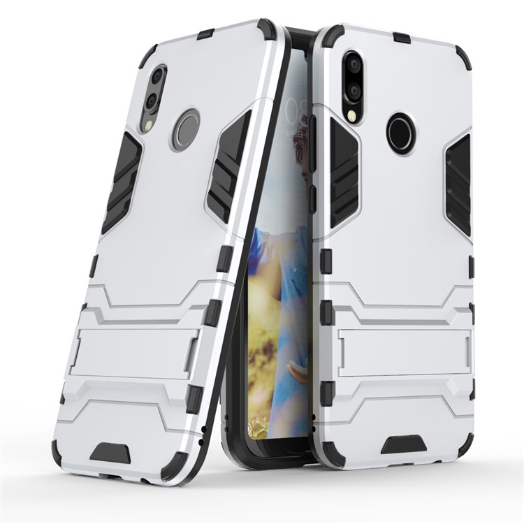 Cool Guard PC TPU Combo Mobile Cover with Kickstand for Huawei P20 Lite / Nova 3e (China) - Silver-1