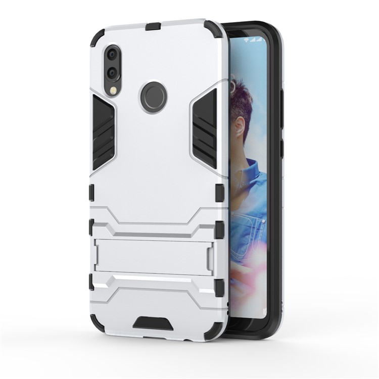 Cool Guard PC TPU Combo Mobile Cover with Kickstand for Huawei P20 Lite / Nova 3e (China) - Silver-2