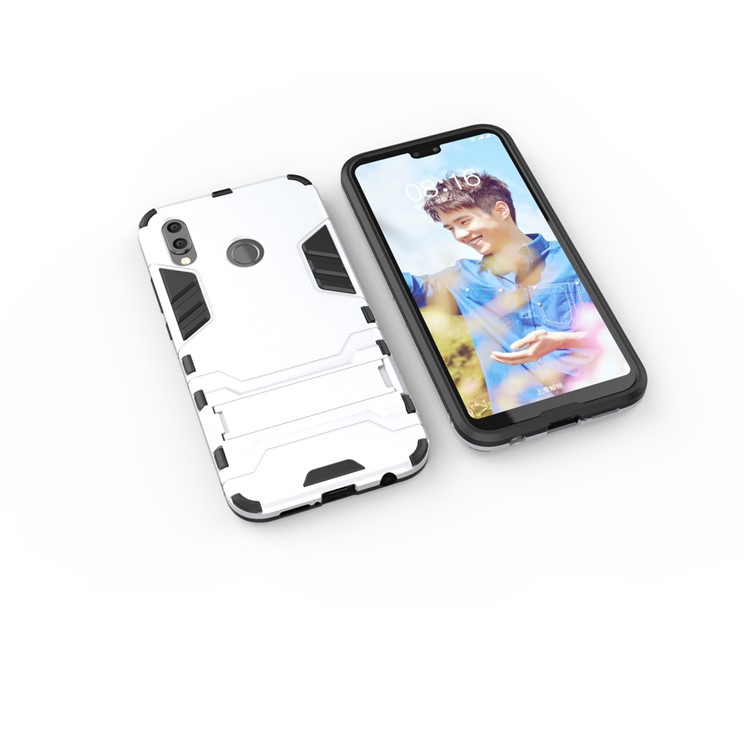 Cool Guard PC TPU Combo Mobile Cover with Kickstand for Huawei P20 Lite / Nova 3e (China) - Silver-4