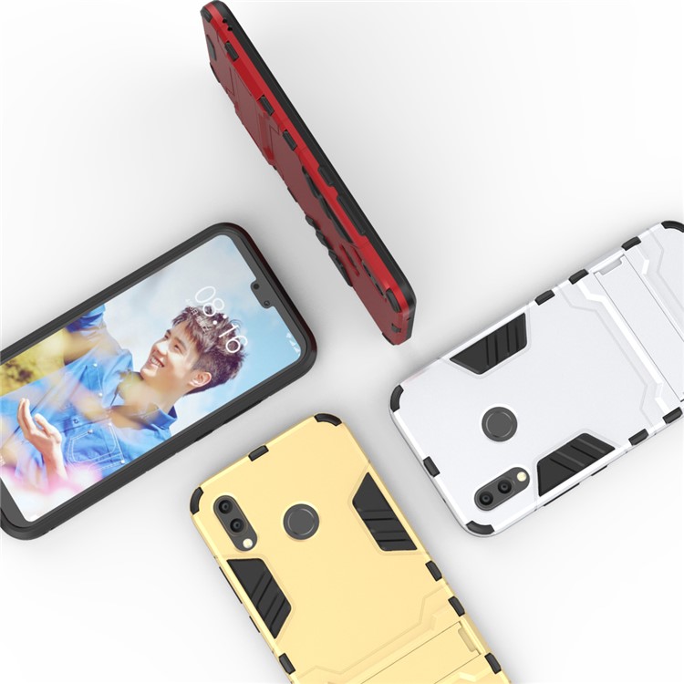 Cool Guard PC TPU Combo Mobile Cover with Kickstand for Huawei P20 Lite / Nova 3e (China) - Silver-5