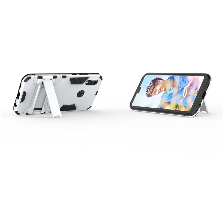 Cool Guard PC TPU Combo Mobile Cover with Kickstand for Huawei P20 Lite / Nova 3e (China) - Silver-6