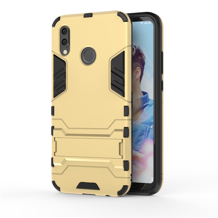 Cool Guard PC TPU Combo Protective Shell with Kickstand for Huawei P20 Lite / Nova 3e (China) - Gold-2