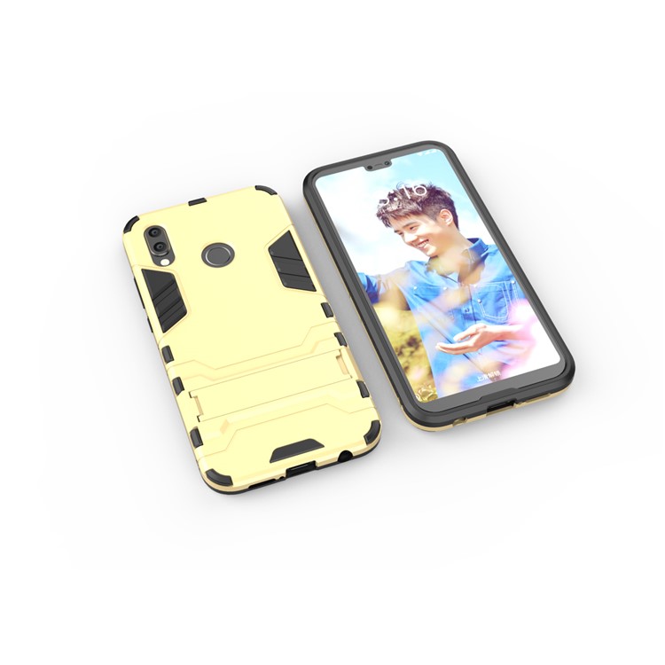 Cool Guard PC TPU Combo Protective Shell with Kickstand for Huawei P20 Lite / Nova 3e (China) - Gold-4