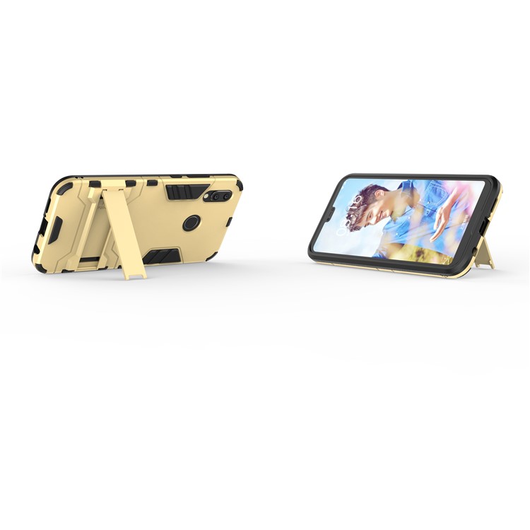 Cool Guard PC TPU Combo Protective Shell with Kickstand for Huawei P20 Lite / Nova 3e (China) - Gold-5