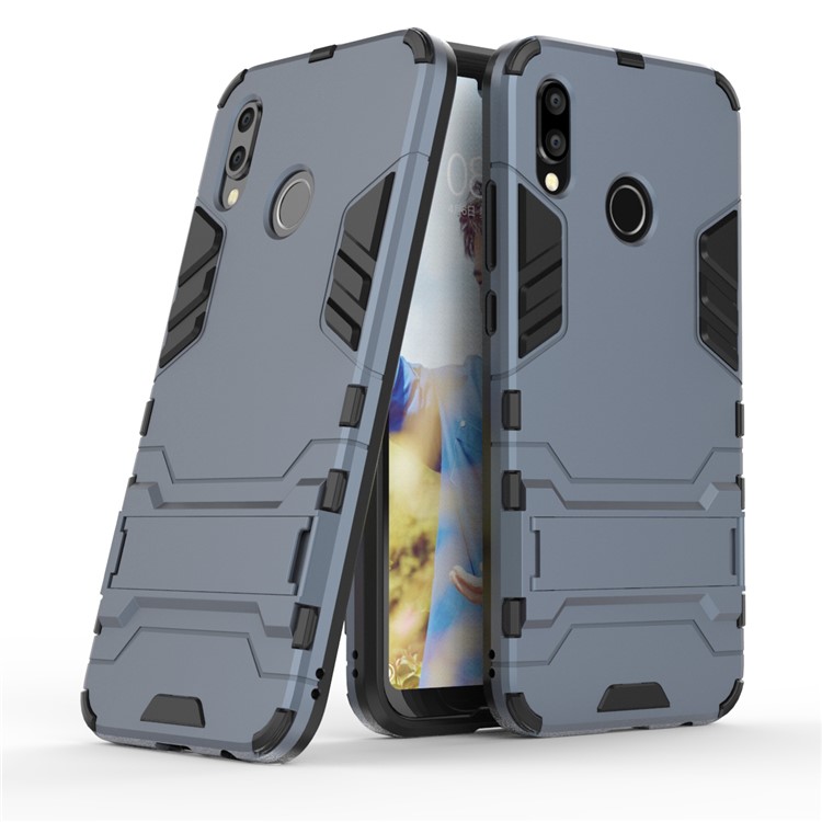 Cool Guard PC TPU Combo Phone Cover with Kickstand for Huawei P20 Lite / Nova 3e (China) - Dark Blue-1