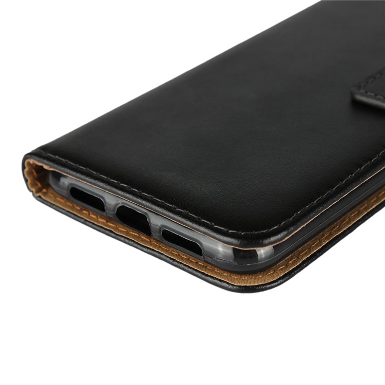 Echtes Spaltleder-Portemonnaie Für Huawei P20 - Schwarz-10