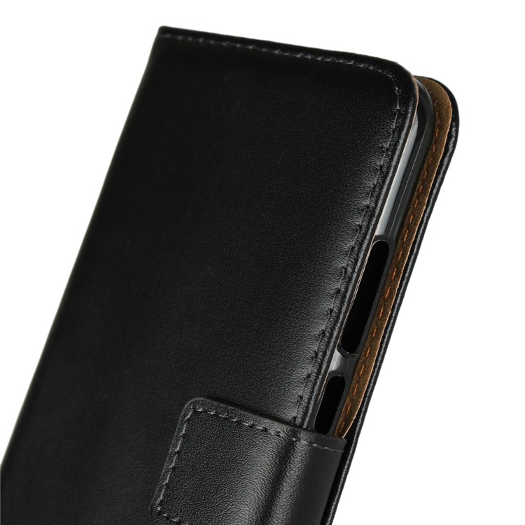 Echtes Spaltleder-Portemonnaie Für Huawei P20 - Schwarz-8