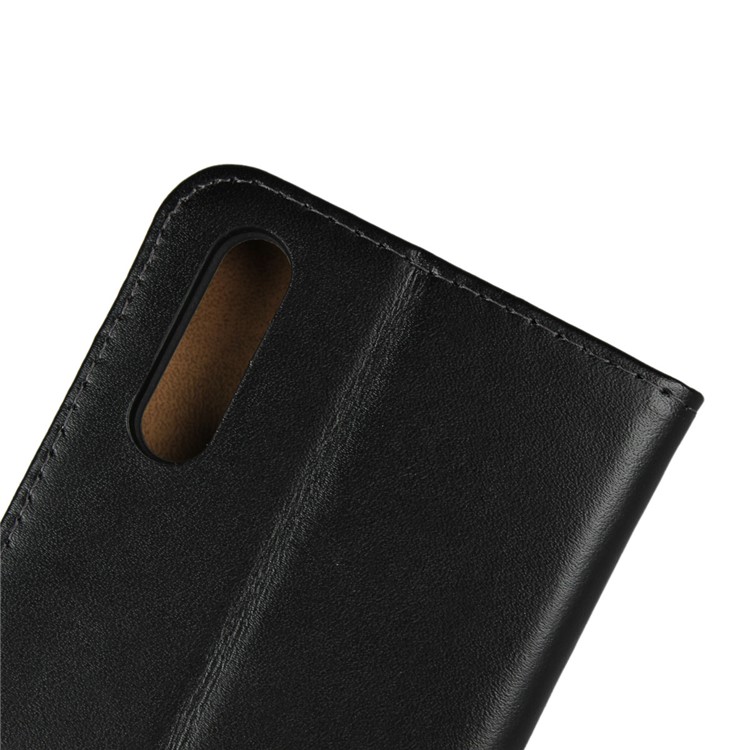 Echtes Spaltleder-Portemonnaie Für Huawei P20 - Schwarz-9