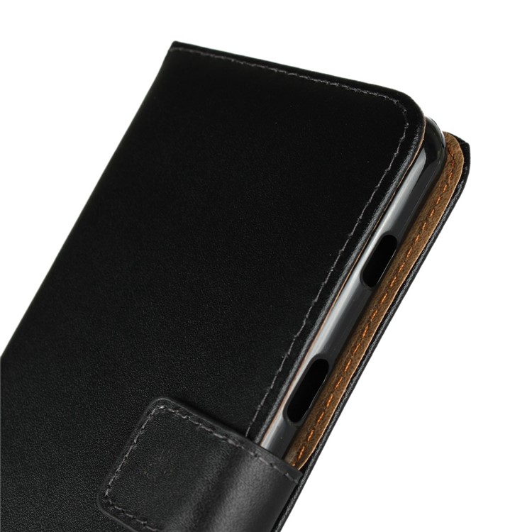 Split Leather Wallet Stand Mobile Casing for Samsung Galaxy A8+ (2018) - Black-8
