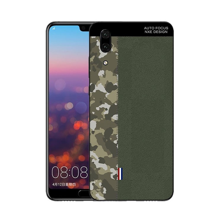 NXE Camouflage Pattern Splicing TPU Protection Case for Huawei P20 - Army Green Camouflage / Green-1