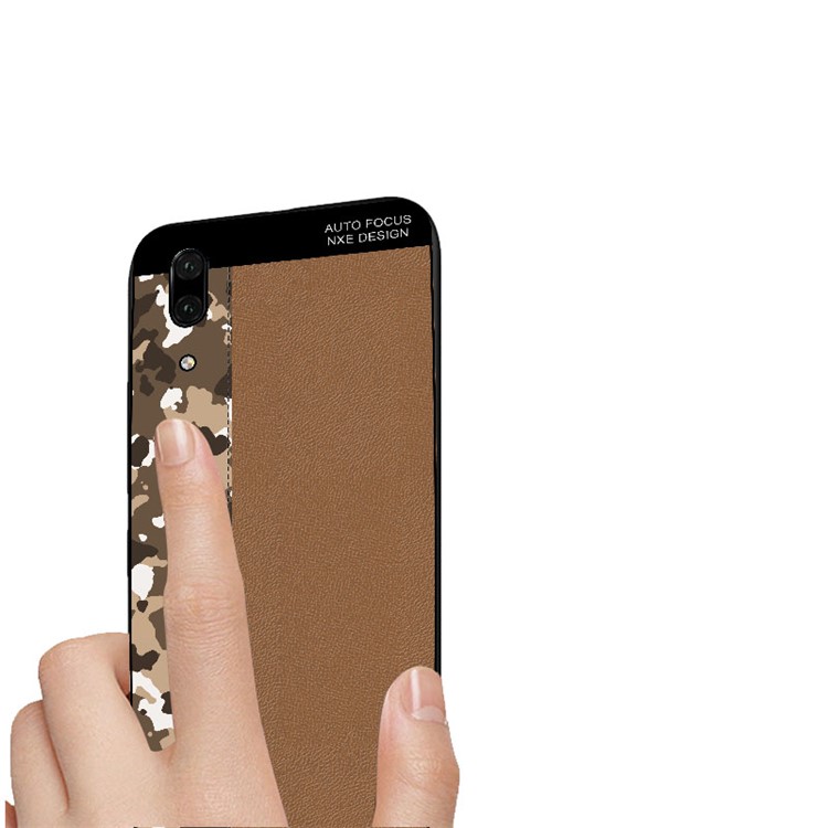 NXE Camouflage Pattern Splicing TPU Case Phone Shell for Huawei P20 - Brown Camouflage / Brown-4