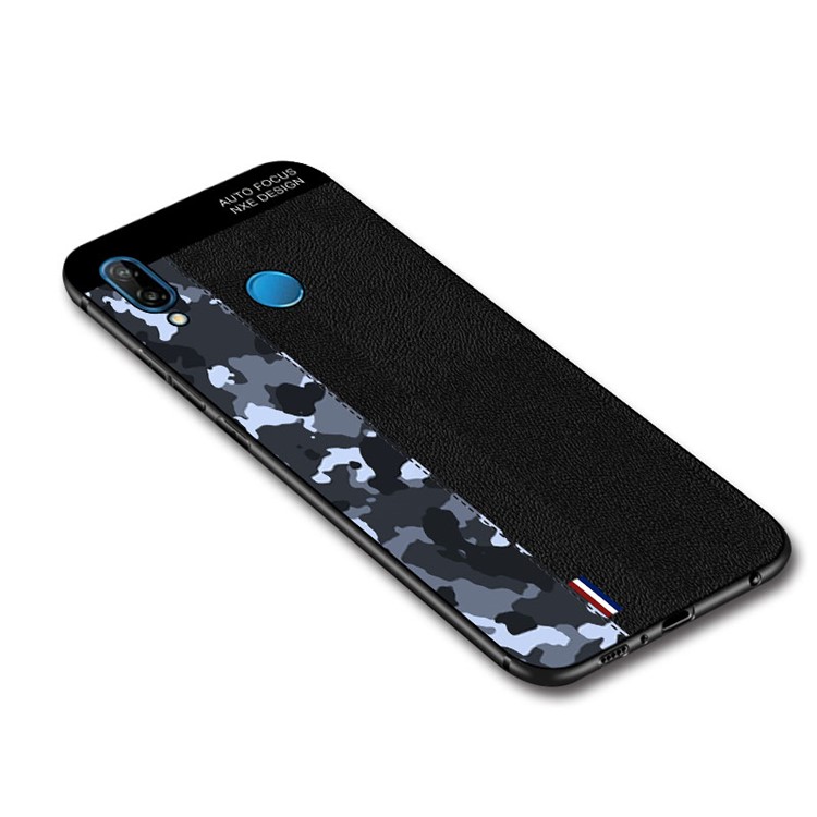 NXE Camouflage Pattern Splicing TPU Case for Huawei P20 Lite / Nova 3e - Blue Camouflage / Black-5