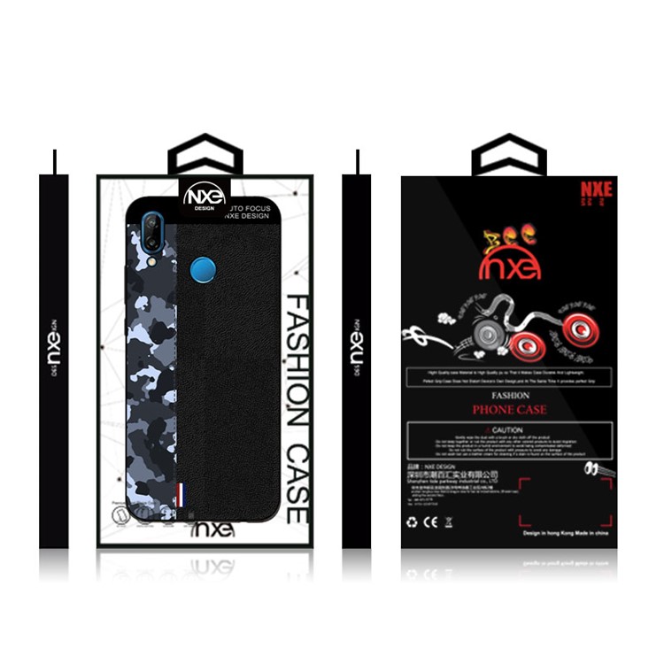 NXE Camouflage Pattern Splicing TPU Case for Huawei P20 Lite / Nova 3e - Blue Camouflage / Black-6