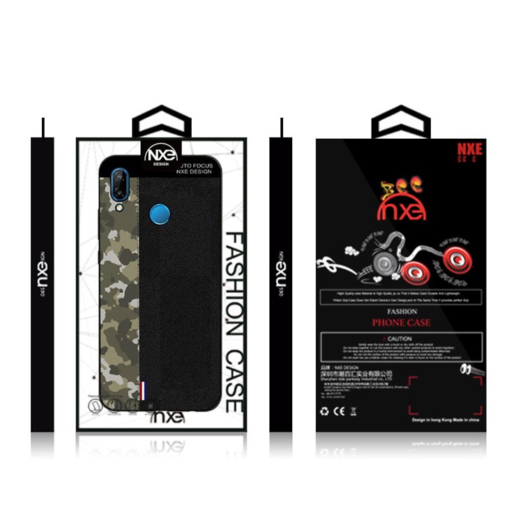 NXE Camouflage Pattern Splicing TPU Shell Case for Huawei P20 Lite / Nova 3e - Army Green Camouflage / Black-6