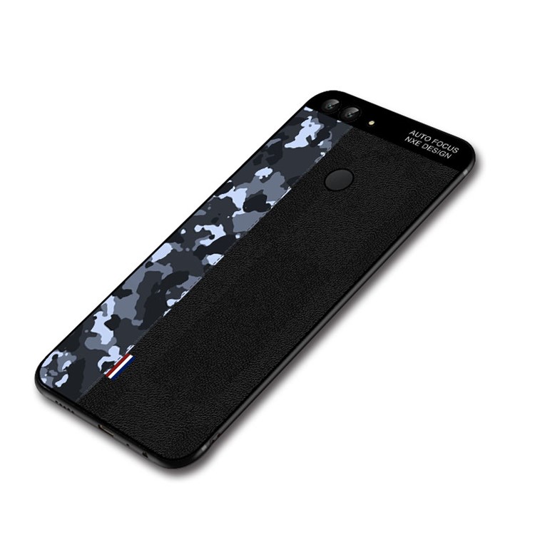 NXE Camouflage Pattern Splicing TPU Case for Huawei P Smart / Enjoy 7S - Blue Camouflage / Black-5