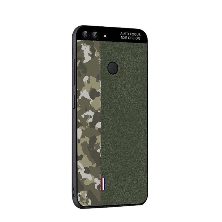 NXE Camouflage Pattern Splicing TPU Shell Case for Huawei P Smart / Enjoy 7S - Army Green Camouflage / Green-3