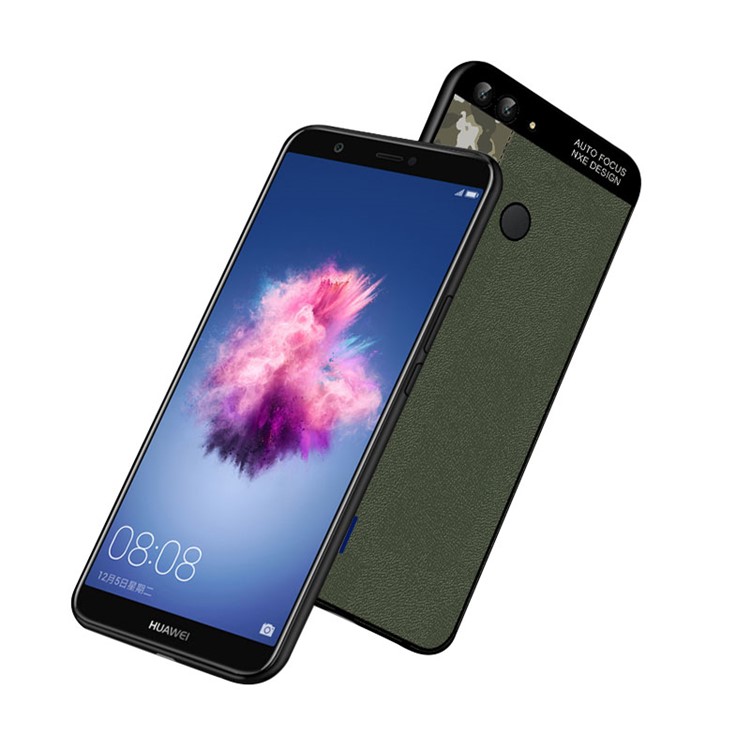 NXE Camouflage Pattern Splicing TPU Shell Case for Huawei P Smart / Enjoy 7S - Army Green Camouflage / Green-4