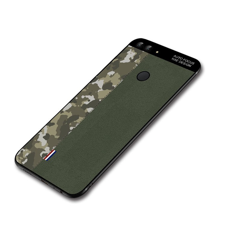 NXE Camouflage Pattern Splicing TPU Shell Case for Huawei P Smart / Enjoy 7S - Army Green Camouflage / Green-5