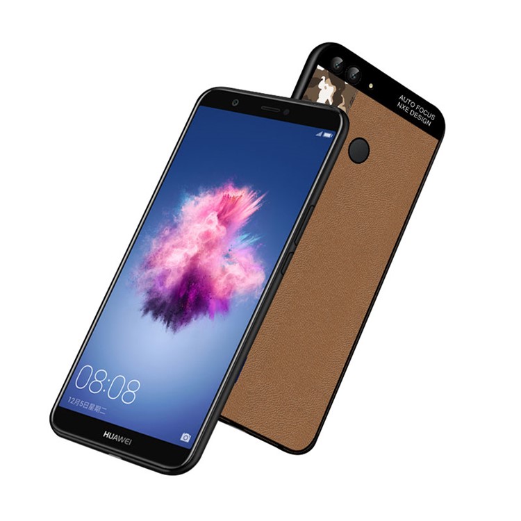 NXE Camouflage Pattern Splicing TPU Cover Case for Huawei P Smart / Enjoy 7S - Brown Camouflage / Brown-4
