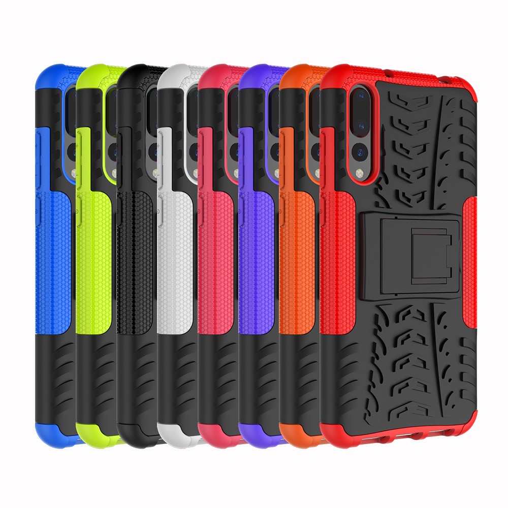 For Huawei P20 Pro Anti-slip PC + TPU Hybrid Case with Kickstand - Black-9