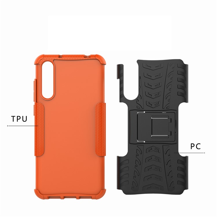 For Huawei P20 Pro Anti-slip PC + TPU Hybrid Phone Cover with Kickstand - Orange-4