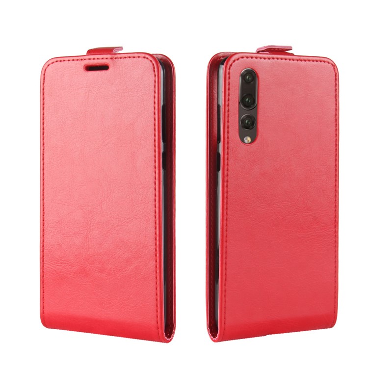 Crazy Horse Grain Vertical Flip Leather Phone Case for Huawei P20 Pro - Red-2