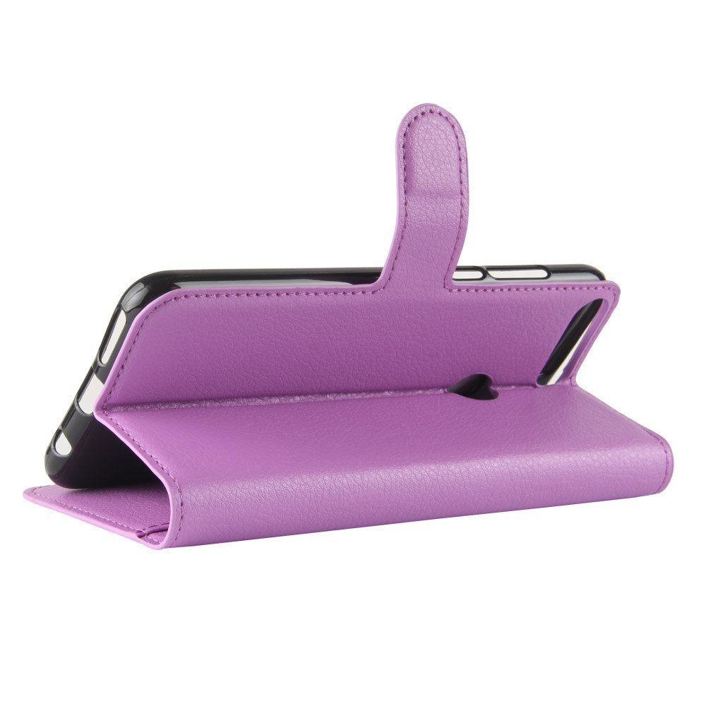Litchi Skin Leather Stand Case with Card Slots for Huawei Honor 7C / Enjoy 8 /Y7 Prime (2018) - Purple-5