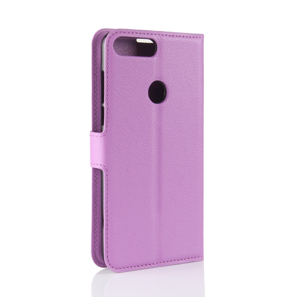 Litchi Skin Leather Stand Case with Card Slots for Huawei Honor 7C / Enjoy 8 /Y7 Prime (2018) - Purple-6