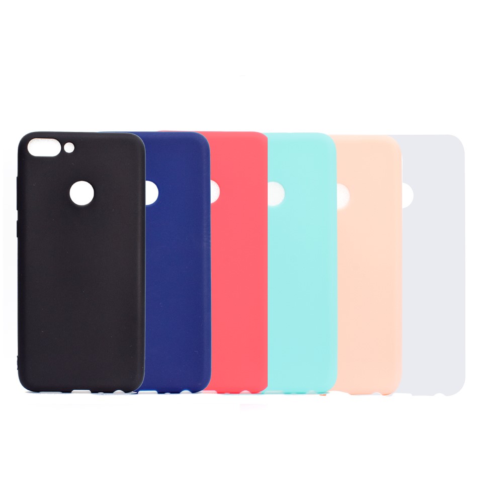 Custodia Tpu Morbida di Colore Matte Solido Per Huawei P Smart / Goditi 7s - Nero-8