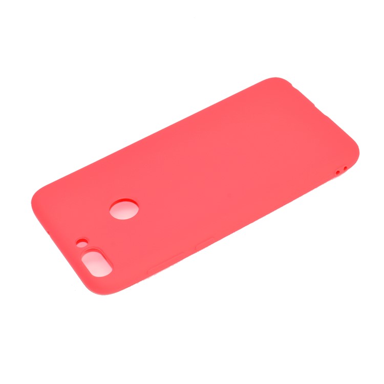 Solid Color Matte Soft TPU Shell for Huawei P Smart / Enjoy 7S - Red-4