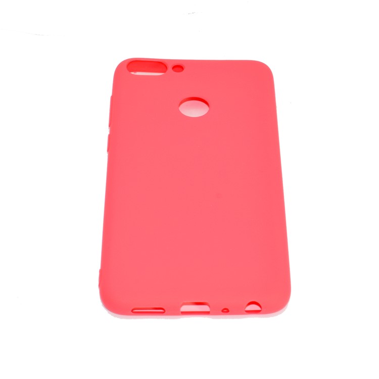 Solid Color Matte Soft TPU Shell for Huawei P Smart / Enjoy 7S - Red-5