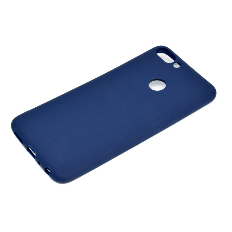 Acessório de Estojo TPU de Cor Sólida Para Huawei P Smart / Desfrute de 7s - Azul Escuro-3