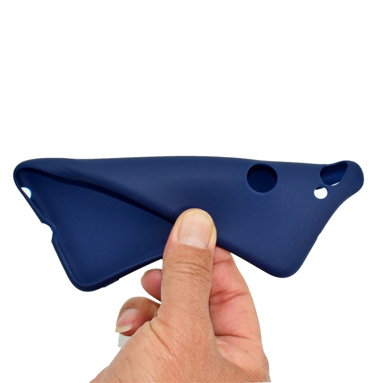 Solid Color Matte TPU Case Accessory for Huawei P Smart / Enjoy 7S - Dark Blue-6