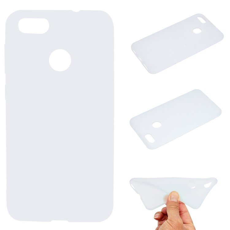 Soft TPU Back Lightweight Phone Casing for Huawei P9 lite mini/Y6 Pro (2017)/Enjoy 7 - White-1