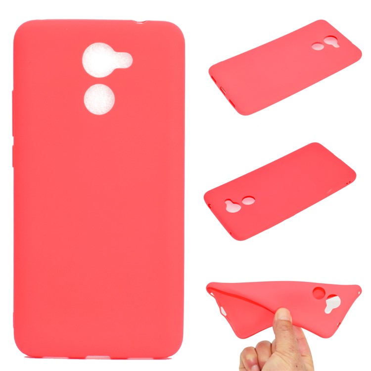 Soft TPU Back Protective Phone Case for Huawei Y7 Prime / Enjoy 7 Plus - Red-1