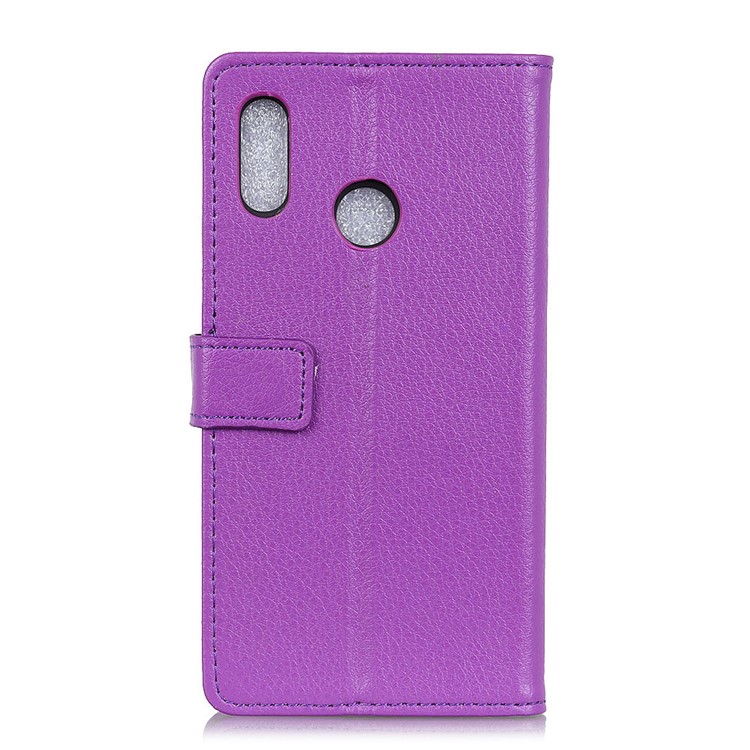 Litchi Skin Cell Phone Leather Stand Case for Huawei P20 Lite / Nova 3e - Purple-4