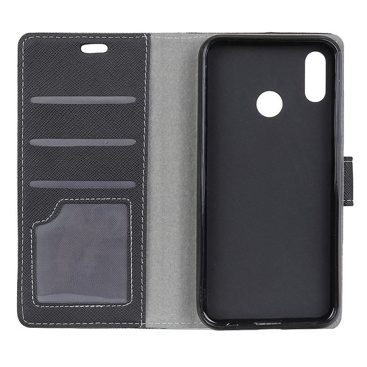 Cross Texture Wallet Leather Stand Case for Huawei P20 Lite / Nova 3e - Black-6