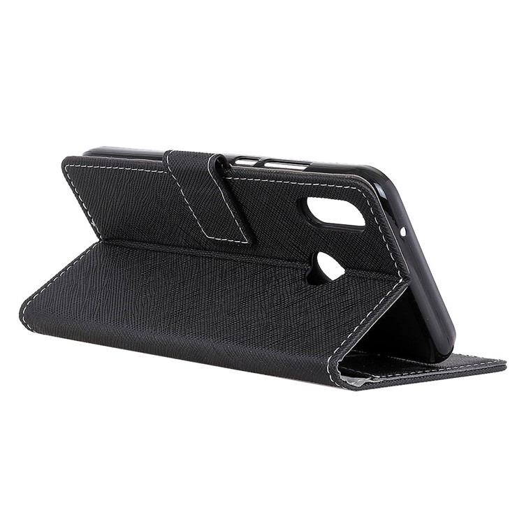 Cross Texture Wallet Leather Stand Case for Huawei P20 Lite / Nova 3e - Black-7