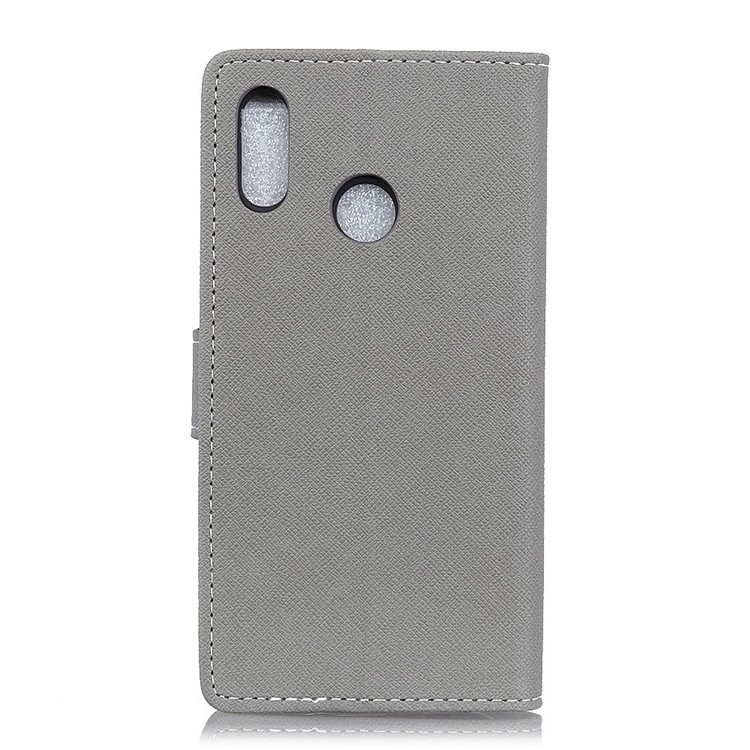 Cross Texture Wallet Leather Stand Cover for Huawei P20 Lite / Nova 3e - Grey-5