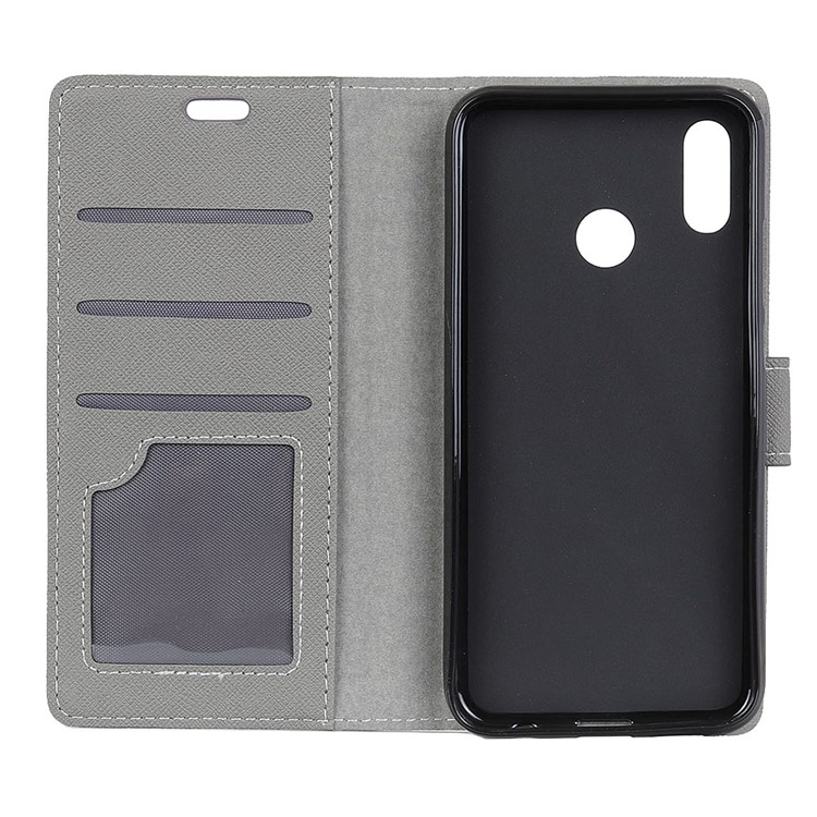 Cross Texture Wallet Leather Stand Cover for Huawei P20 Lite / Nova 3e - Grey-6