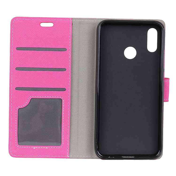 Cross Texture Wallet Leather Shell Case for Huawei P20 Lite / Nova 3e - Rose-6