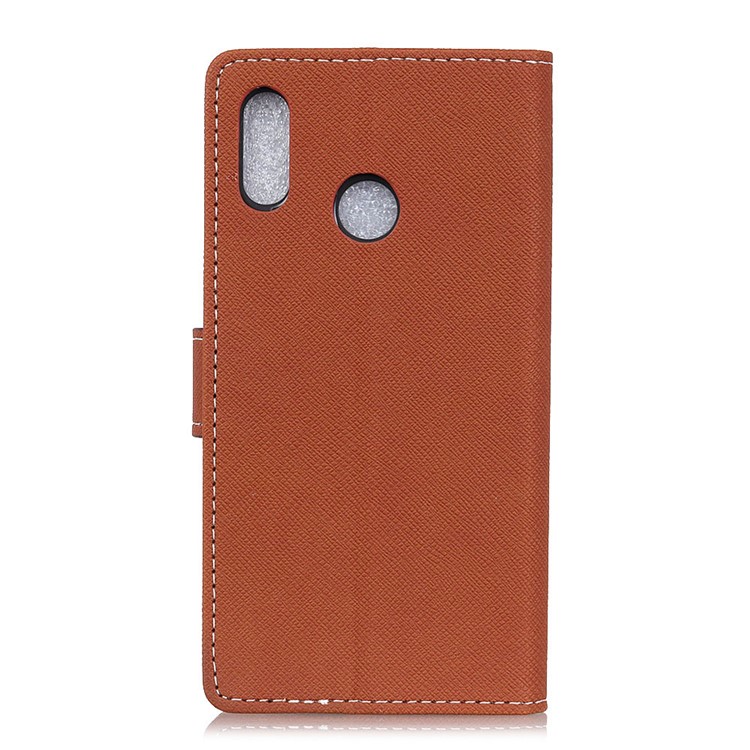Cross Texture Wallet Leather Case Shell Cover for Huawei P20 Lite / Nova 3e - Brown-5