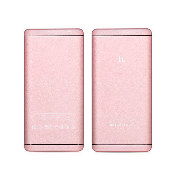 HOCO UPB03 Dual USB 12000mAh Power Bank for iPhone iPad Samsung Pokemon Game - Rose Gold Color-1